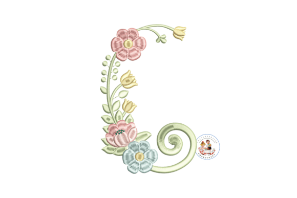 Download Half Floral Monogram Frame Embroidery - Monogram frame embroidery Collection