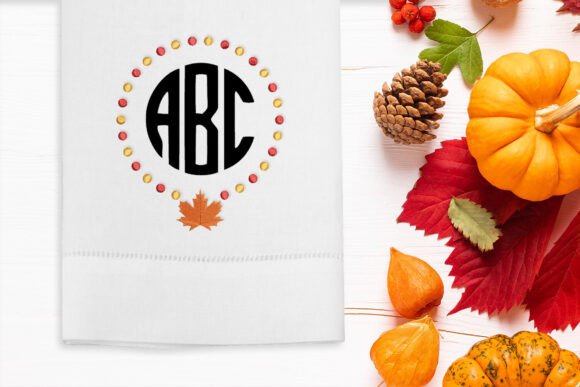 Download Leaf Round Monogram Frame Embroidery - Premium Resources