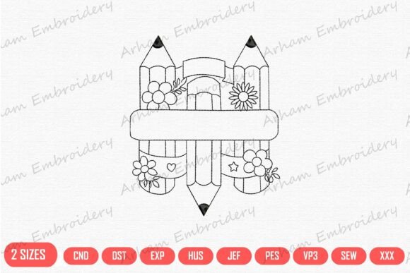 Download School Pencil Monogram Frame - Premium Resources
